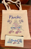 Personalised canvas tote bag & pencil case