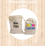 Personalised Canvas Drawstring Pocket bag