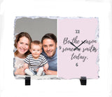 Personalised clock photo slate large