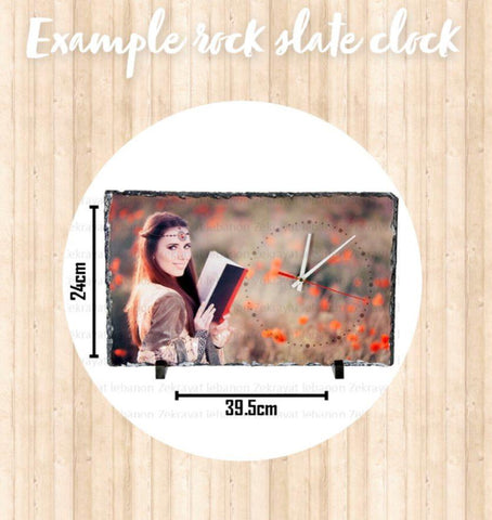 Personalised clock photo slate large